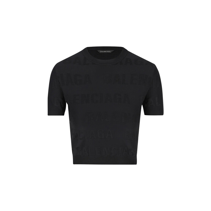 Balenciaga Ladies Bal Horizontal Allover Crop Top - 5