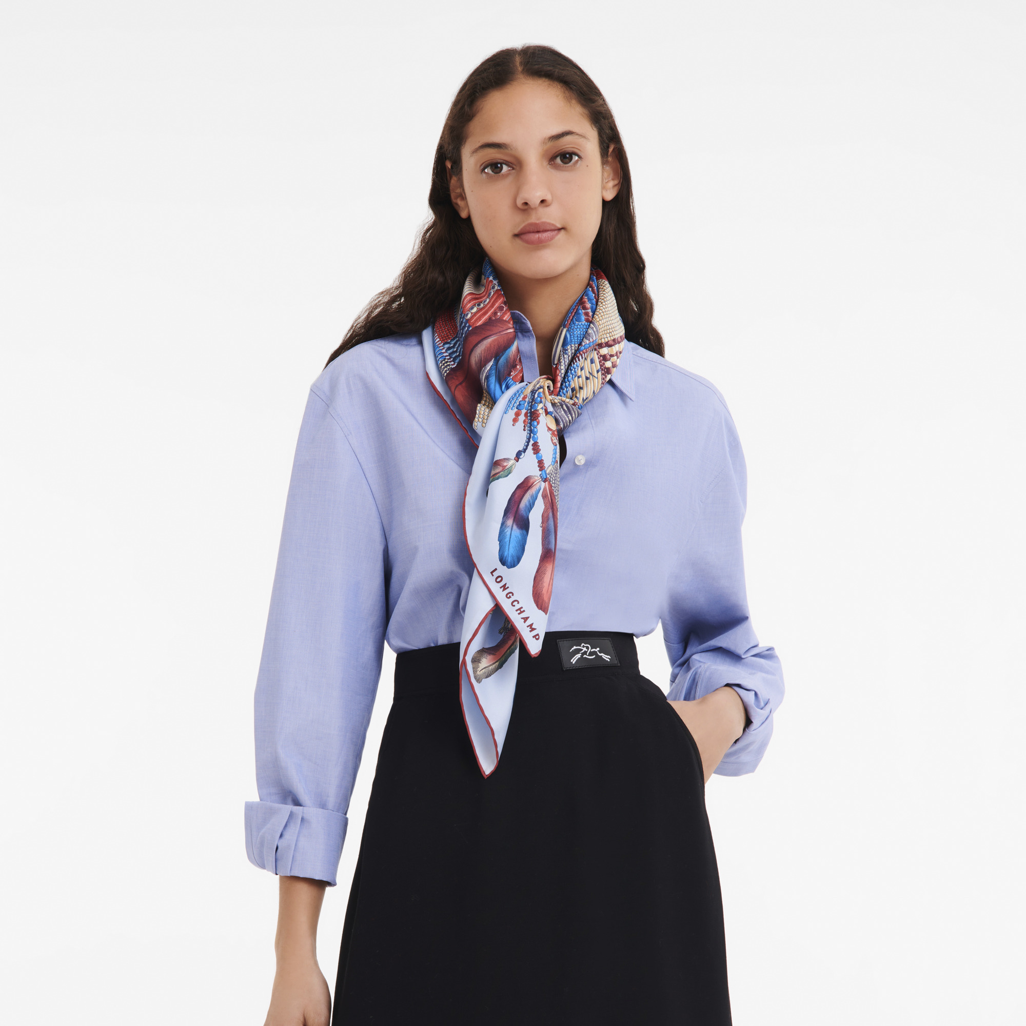 Collier Massaï Silk scarf 90 Mahogany - Silk - 2