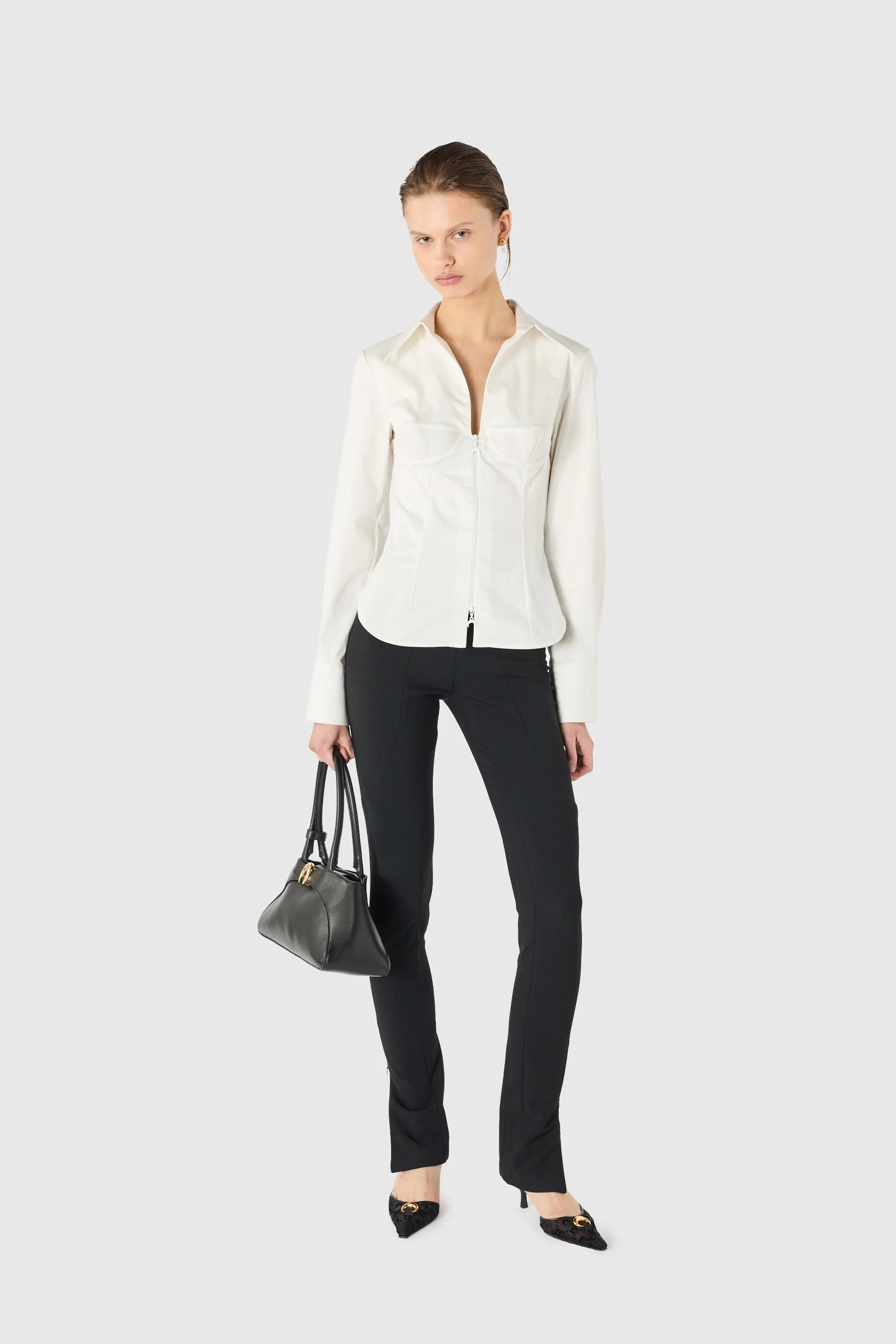 Deadstock stretch percale zipped shirt - 1