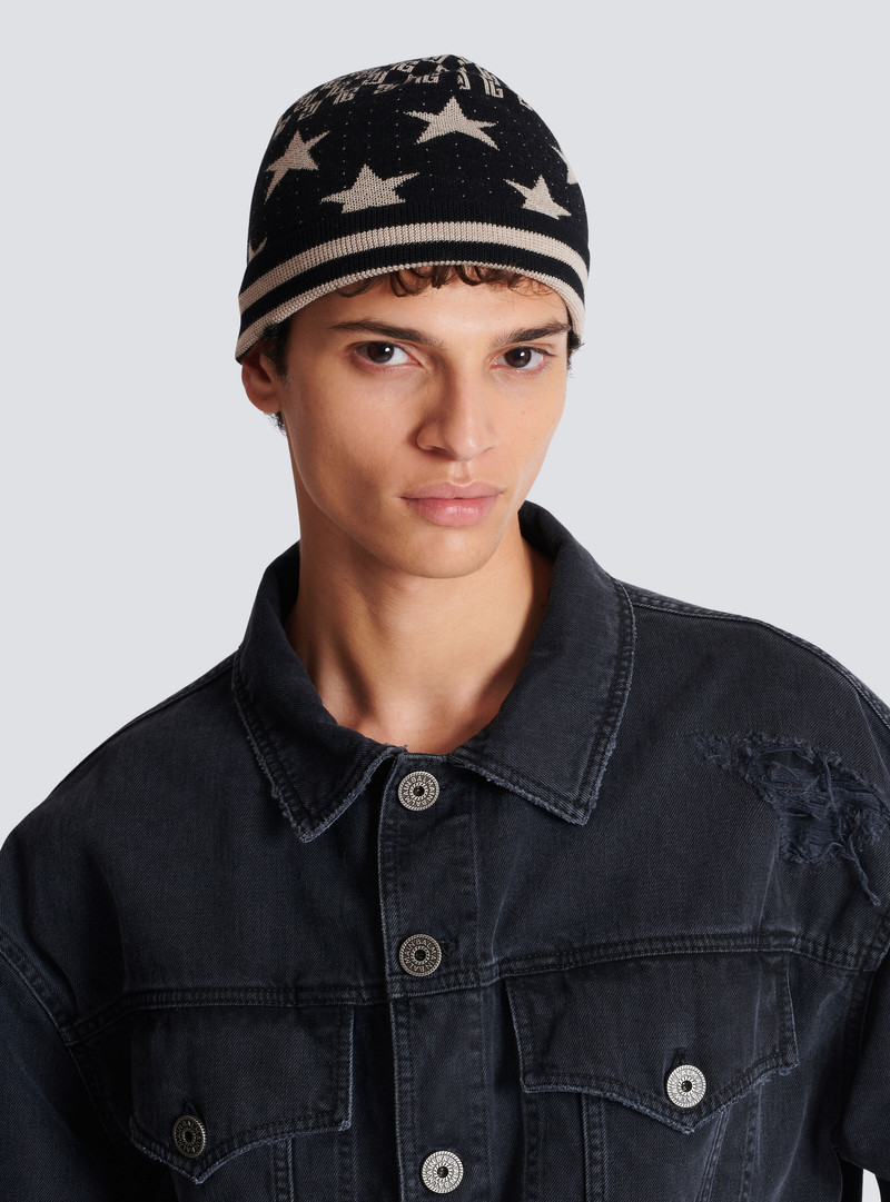 Balmain Mini monogram stars beanie outlook