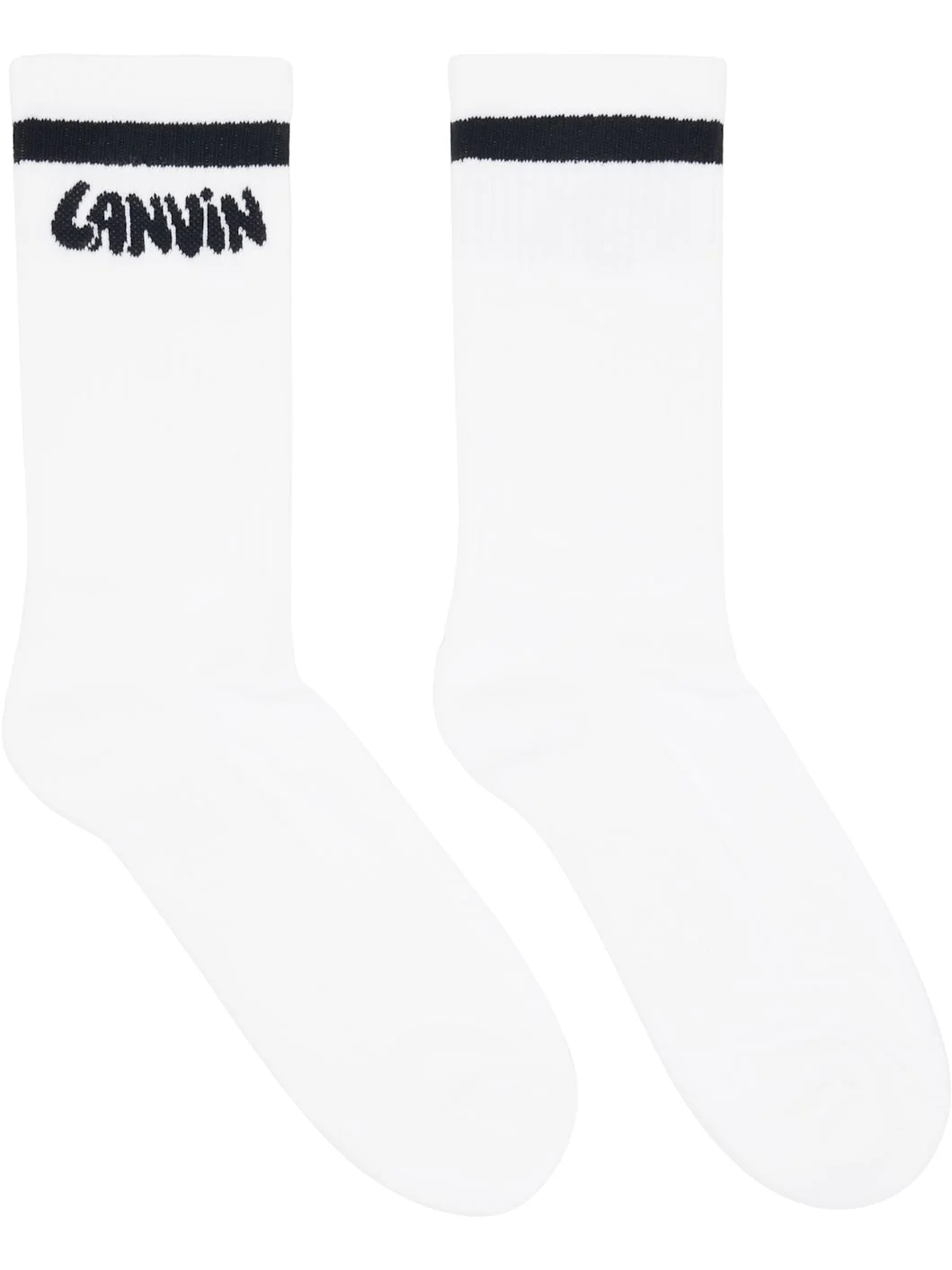 White 'Lanvin' Cotton Socks - 1