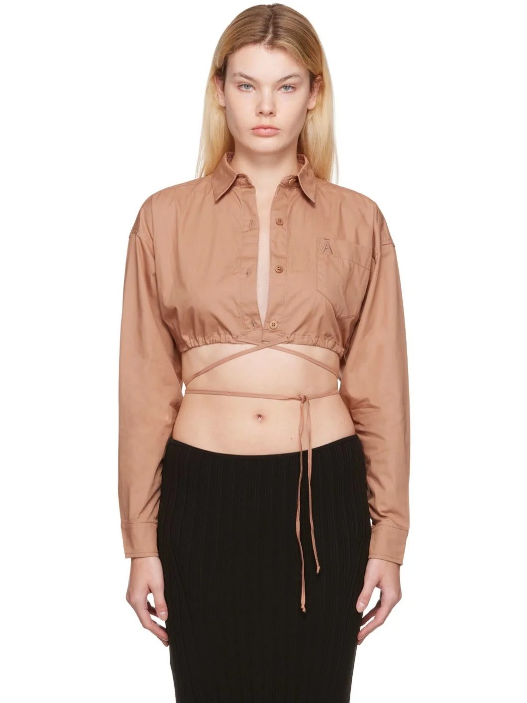 Pink Drawstring Shirt - 1