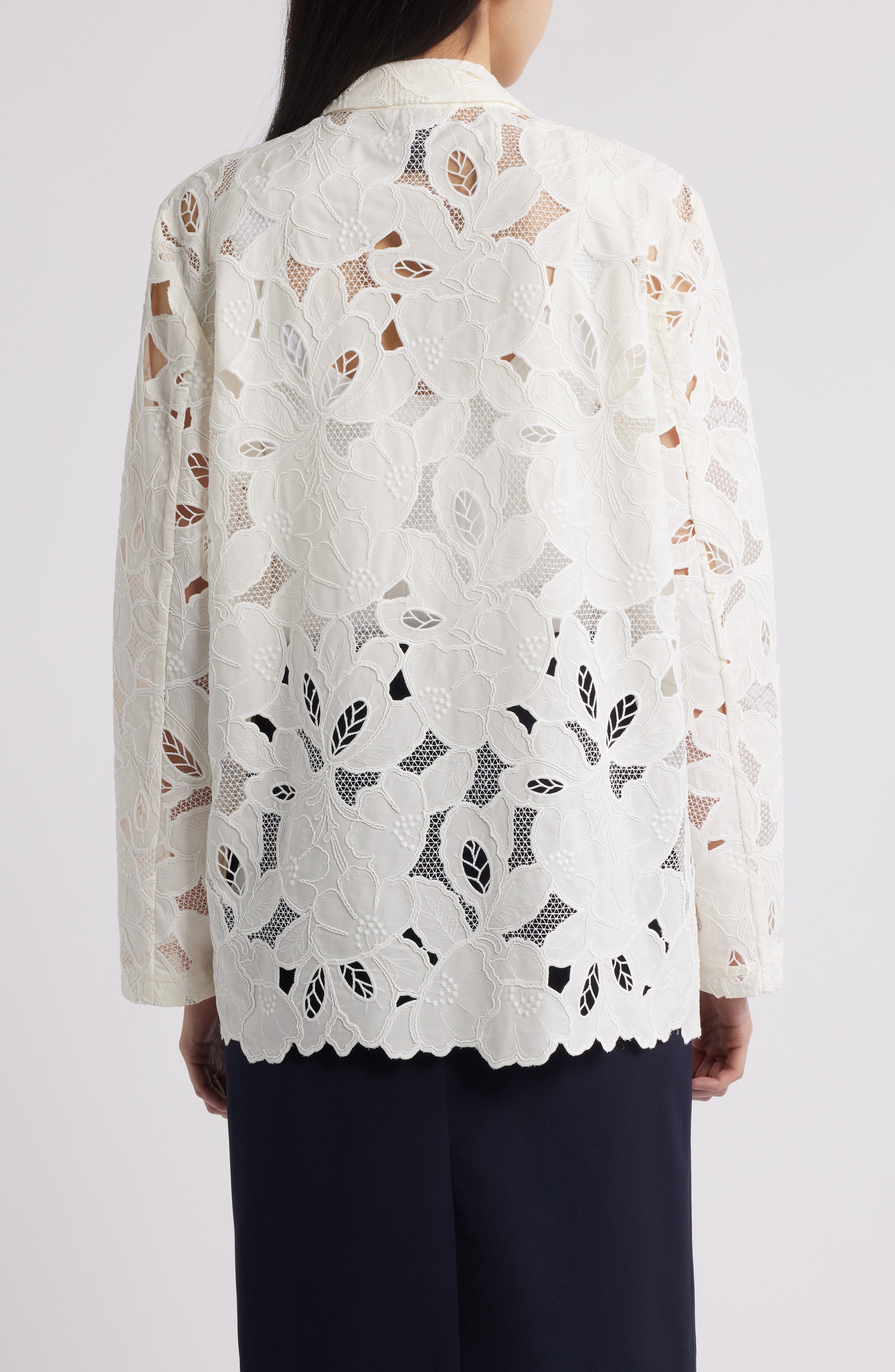 BOSS Jonara Lace Blazer in White Broderie Anglaise at Nordstrom - 2