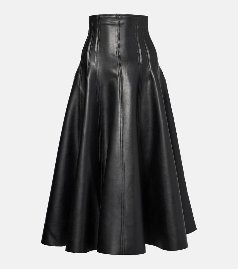 Grace faux leather midi skirt 1