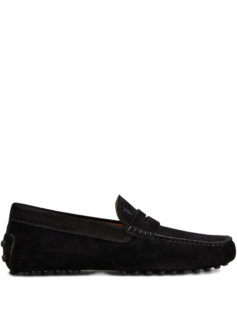 pebble-detail suede loafers 1