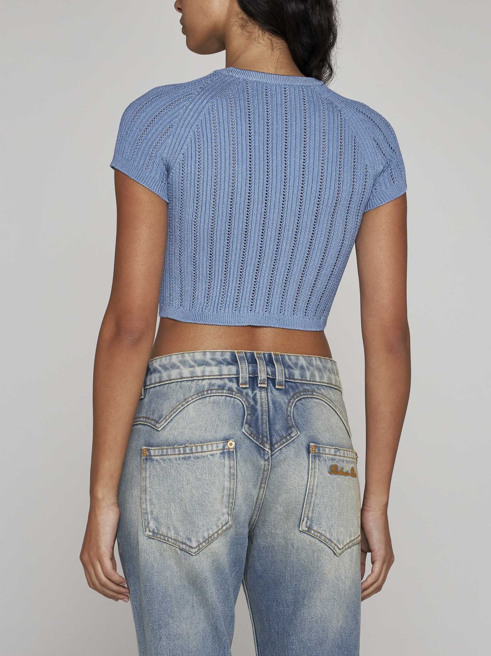 Button-detail knit cropped top - 4