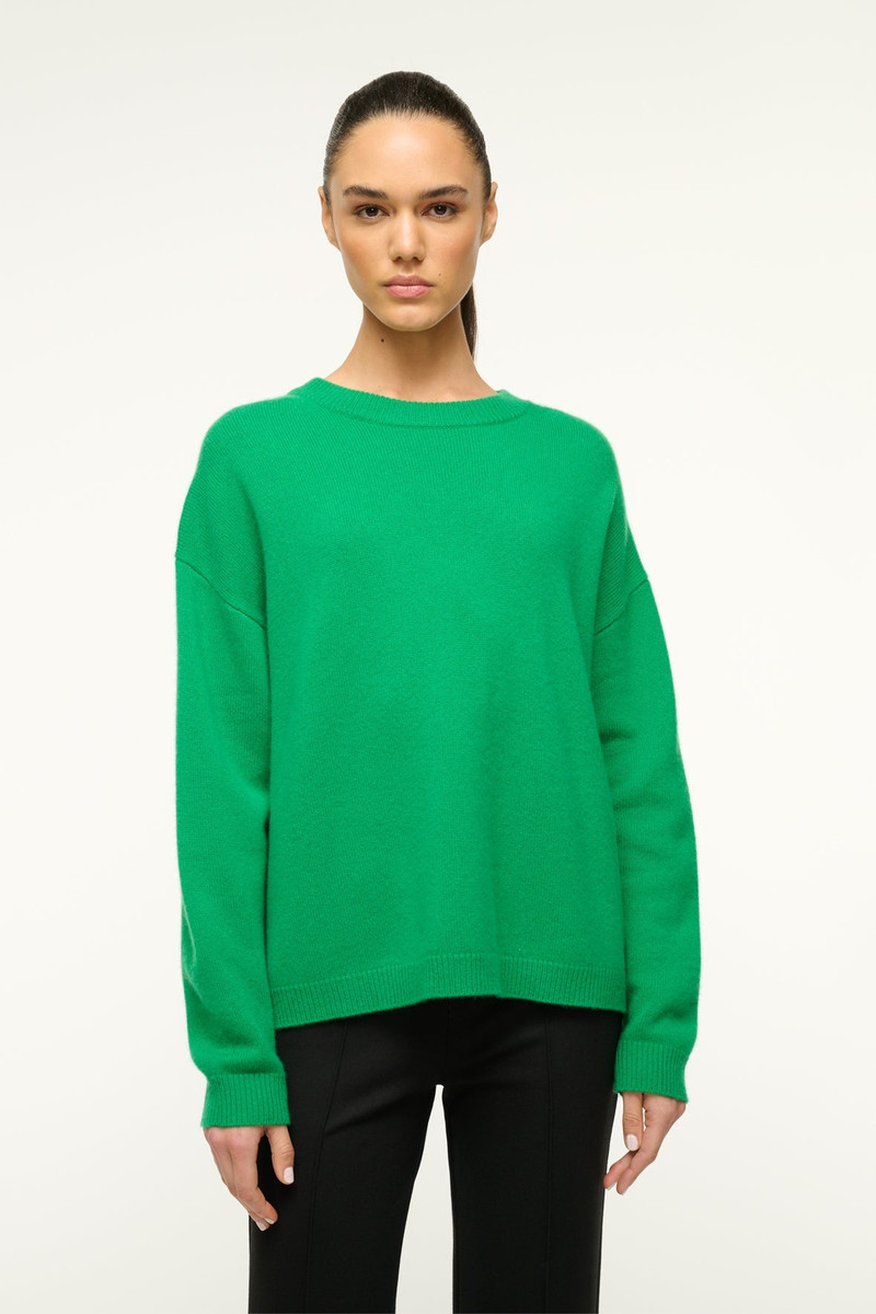 STAUD STAUD SERRANO CASHMERE RELAXED CREW CLOVER outlook