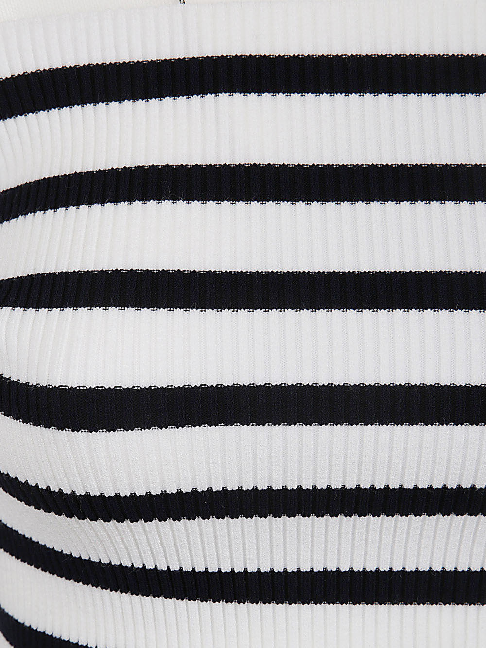 Jean Paul Gaultier Women Ribbed Mariniere Pullover With Transparent Window Detail - 3
