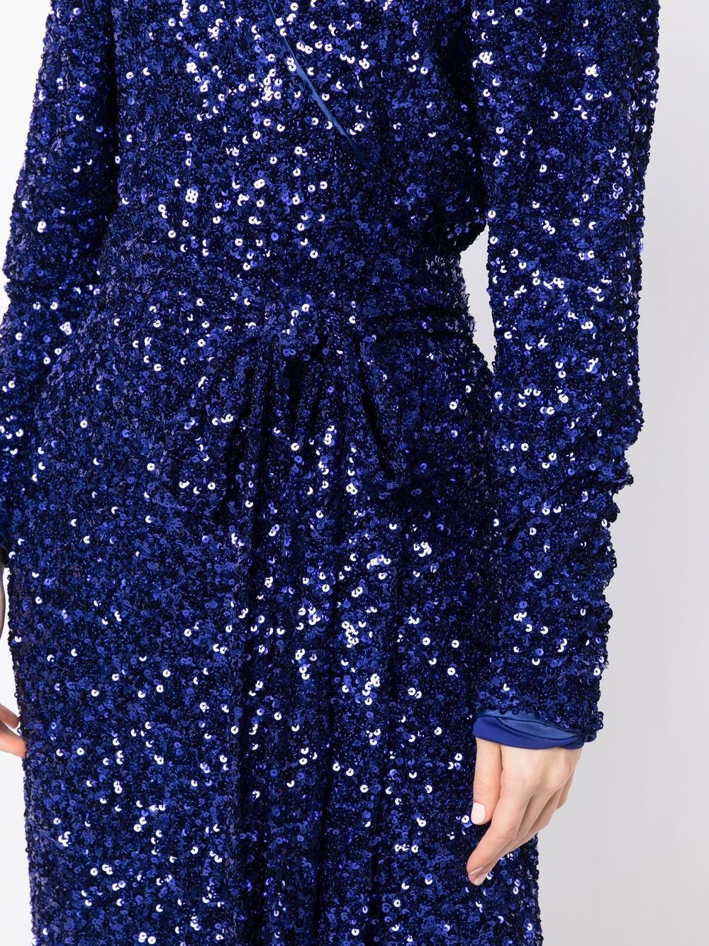 sequin-embellished wrap midi dress - 5
