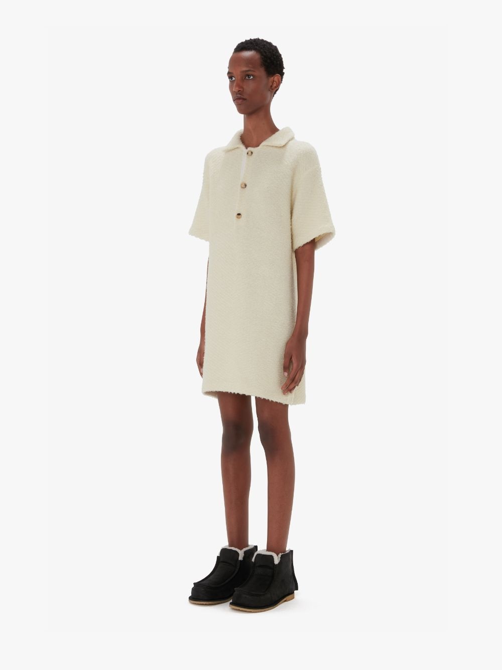 KNITTED MINI POLO DRESS - 4
