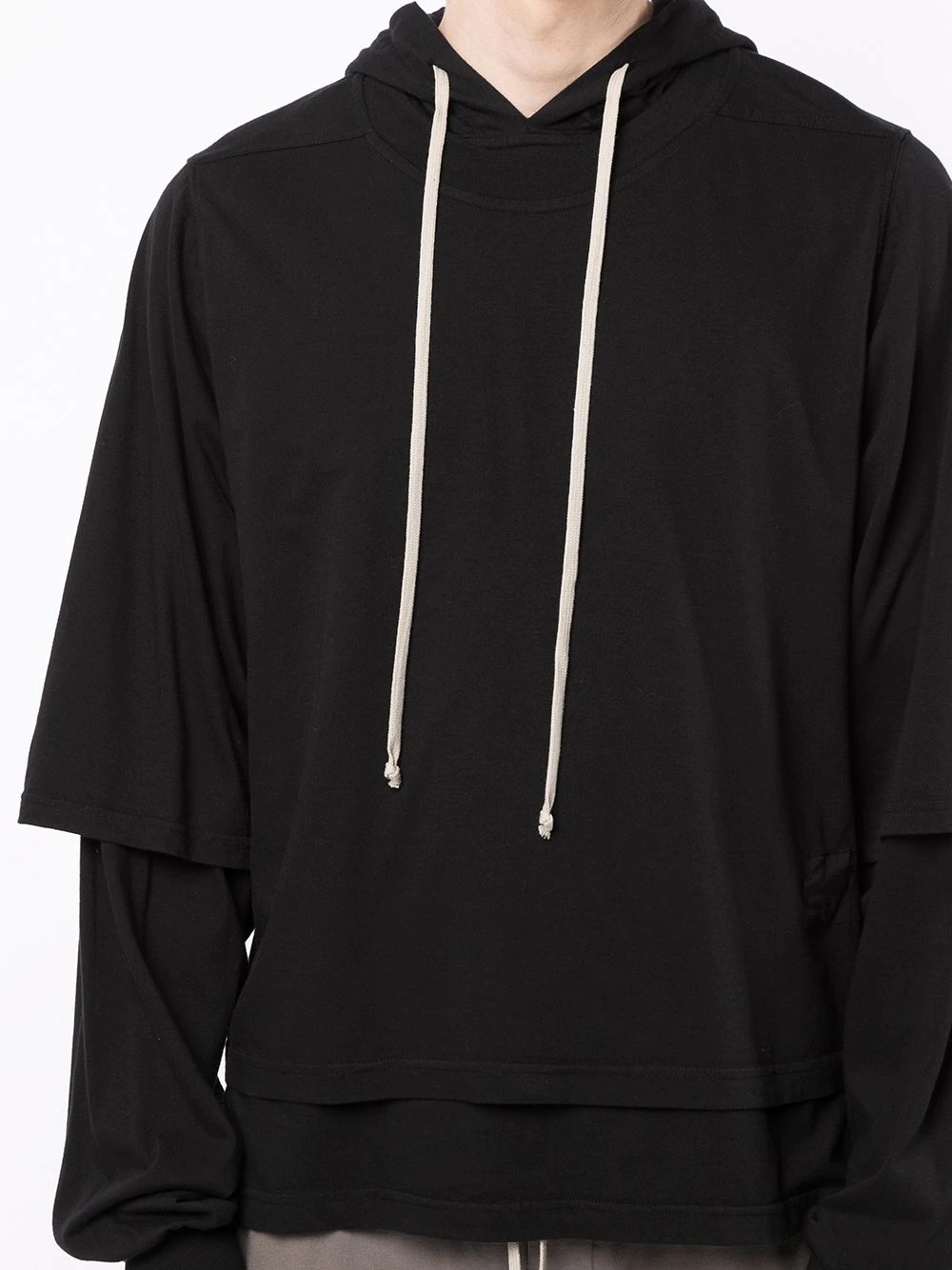 Hustler layered-look cotton hoodie - 5