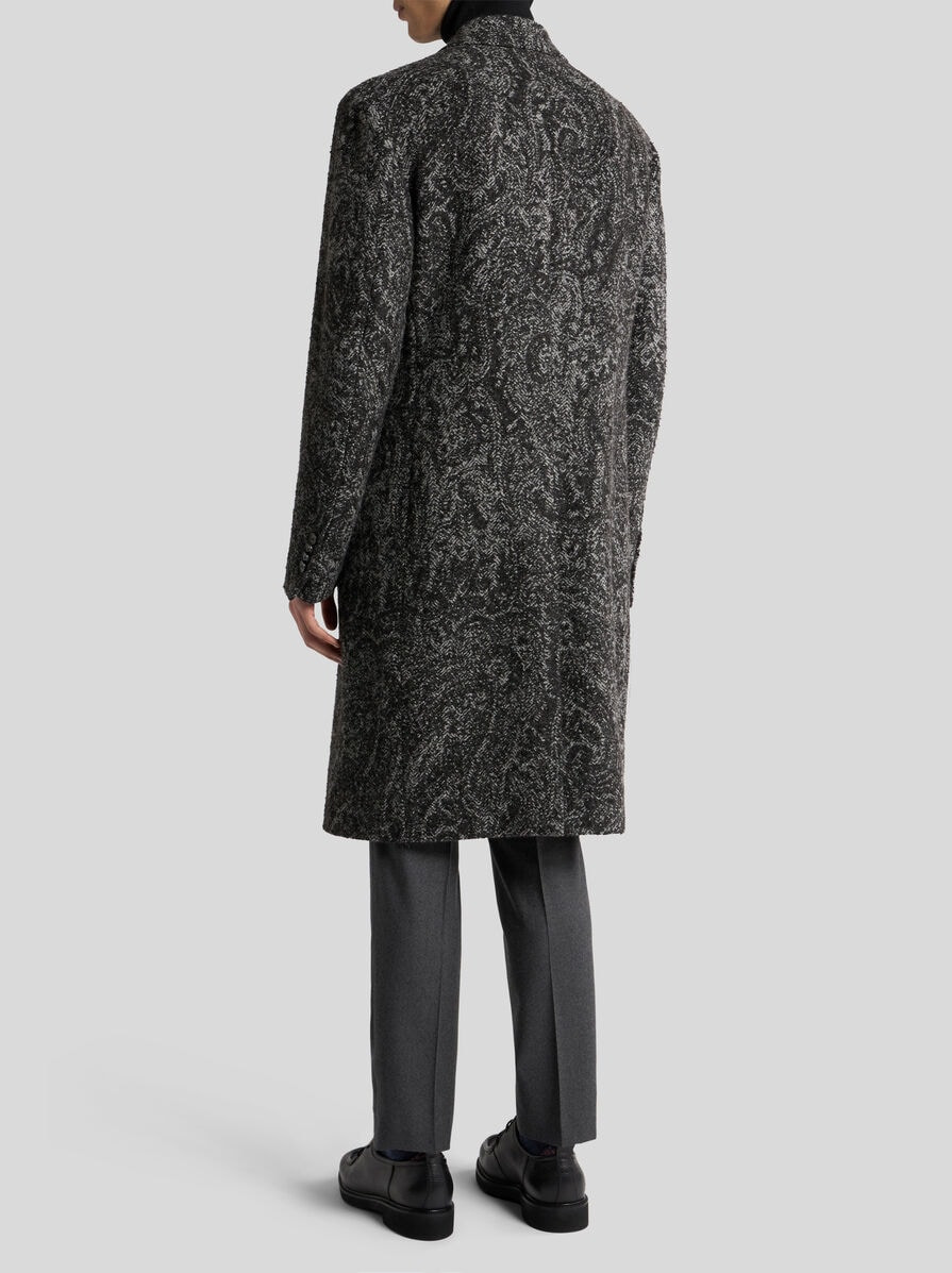 WOOL-BLEND JACQUARD COAT - 4