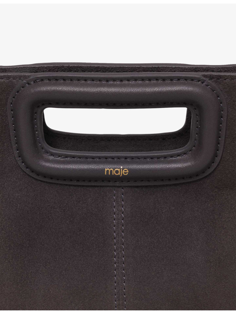 maje M fringed-trim suede shoulder bag outlook