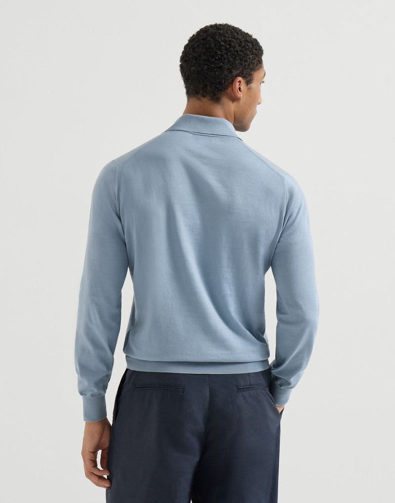 Cotton lightweight knit polo shirt 3