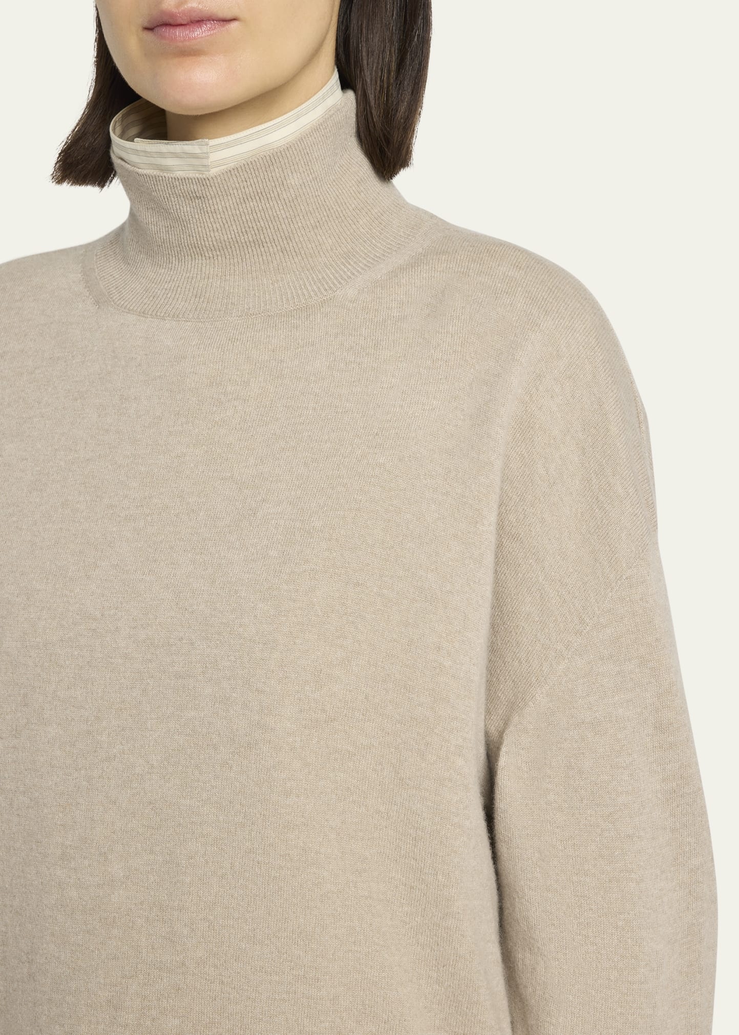 Jabari Mock-Neck Oversized Cashmere Sweater - 5