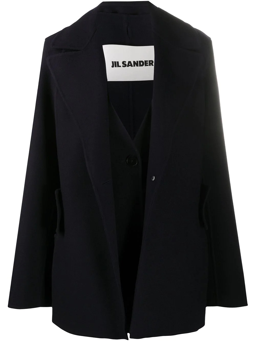 layered cashmere pea coat - 1