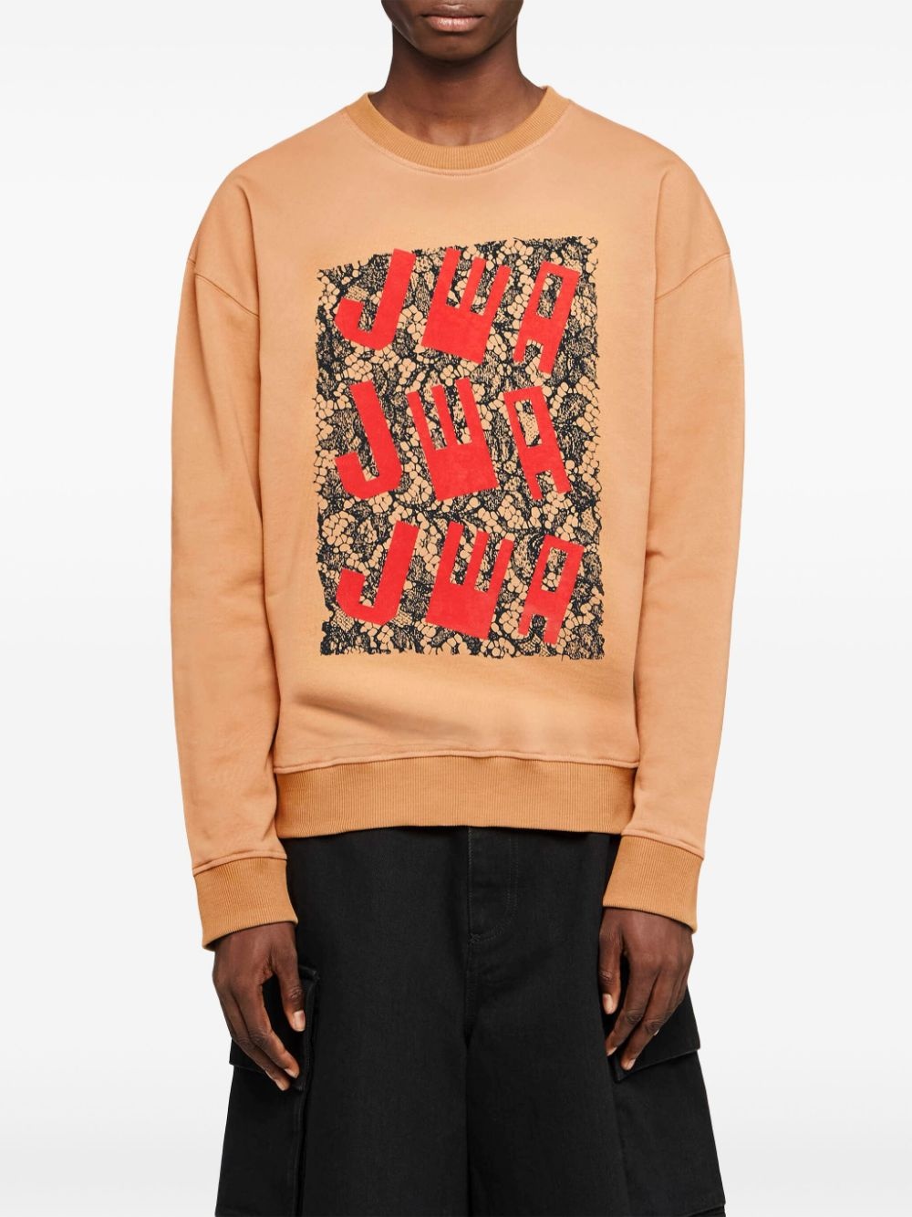 lace-print sweatshirt - 3