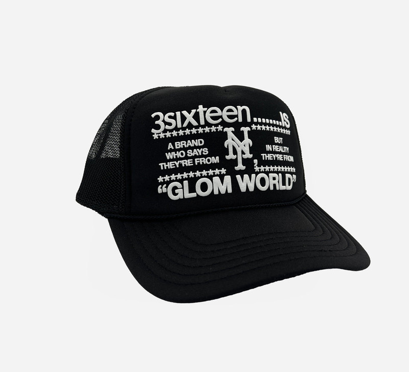 3sixteen "Glom World" Trucker Hat - Black outlook