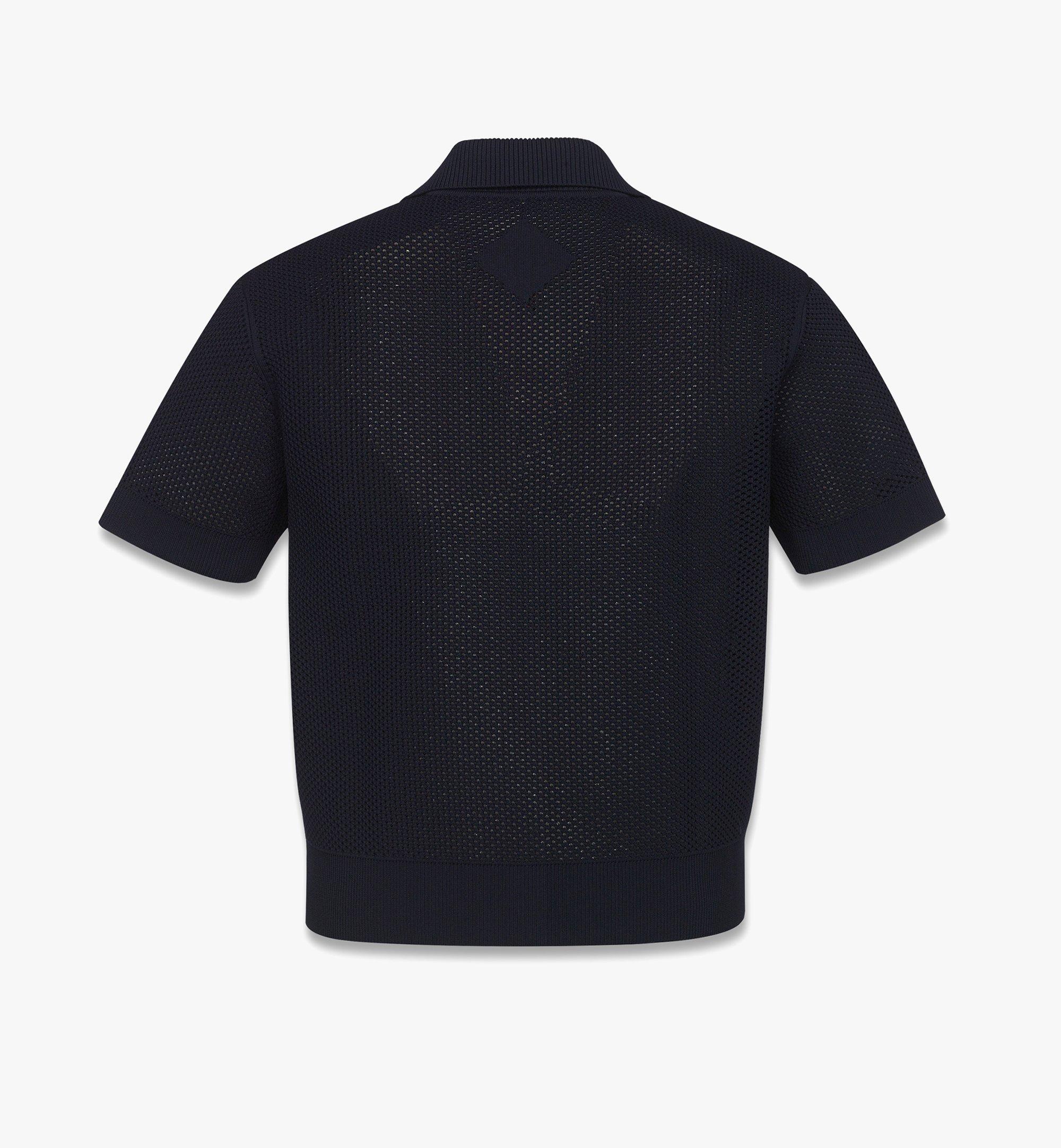 ntm♡♡ MCM Logo Patch Mesh Knit Polo | REVERSIBLE
