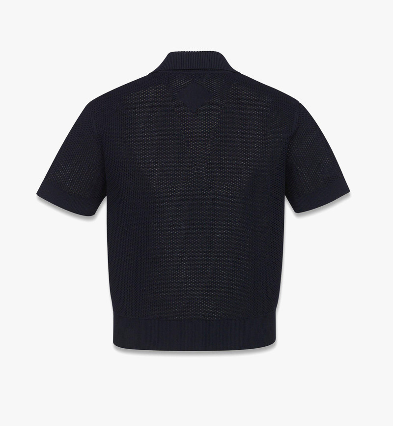 Logo Patch Mesh Knit Polo 3