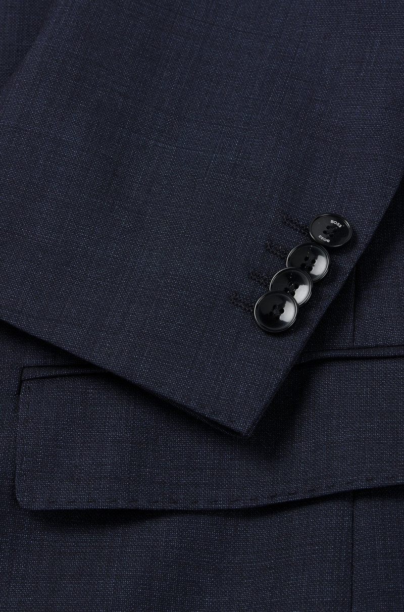 THREE-PIECE SLIM-FIT SUIT IN PATTERNED STRETCH WOOL 10