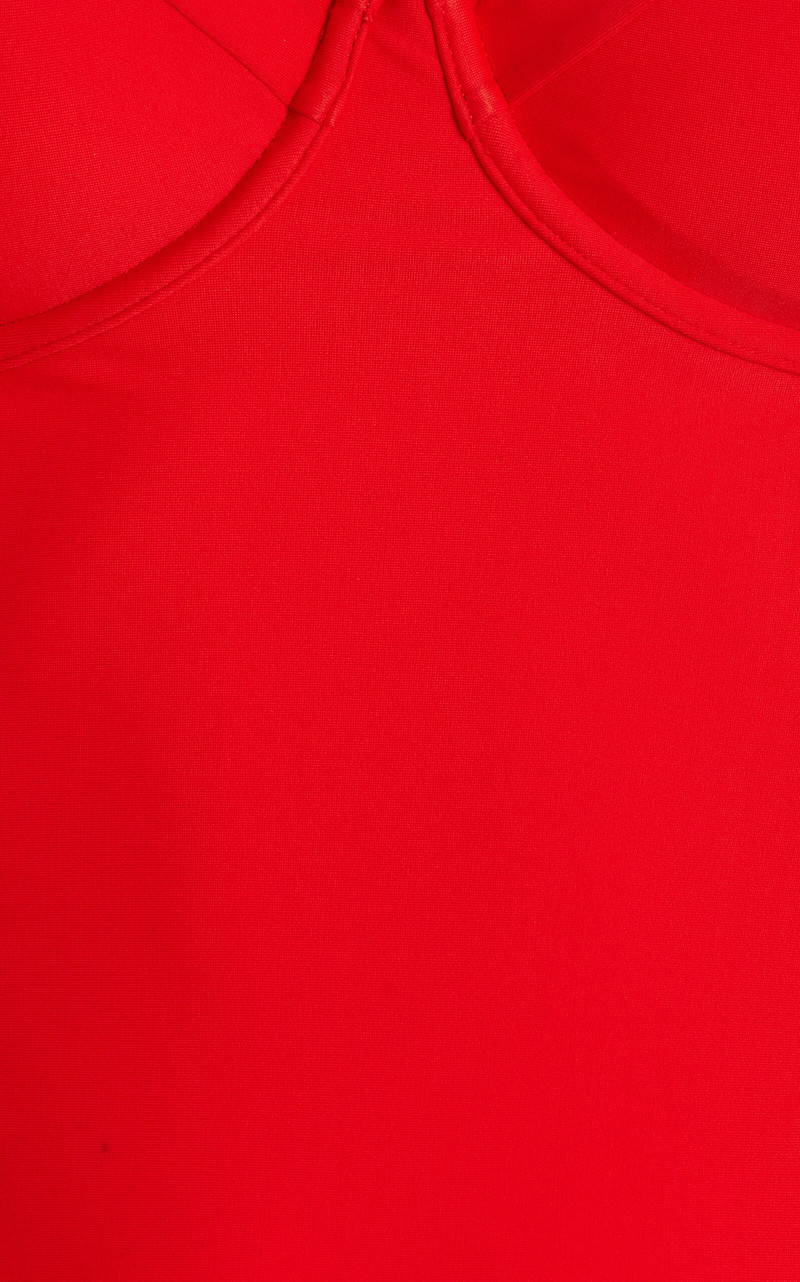 SIMKHAI Kyle Bustier Swimsuit red outlook