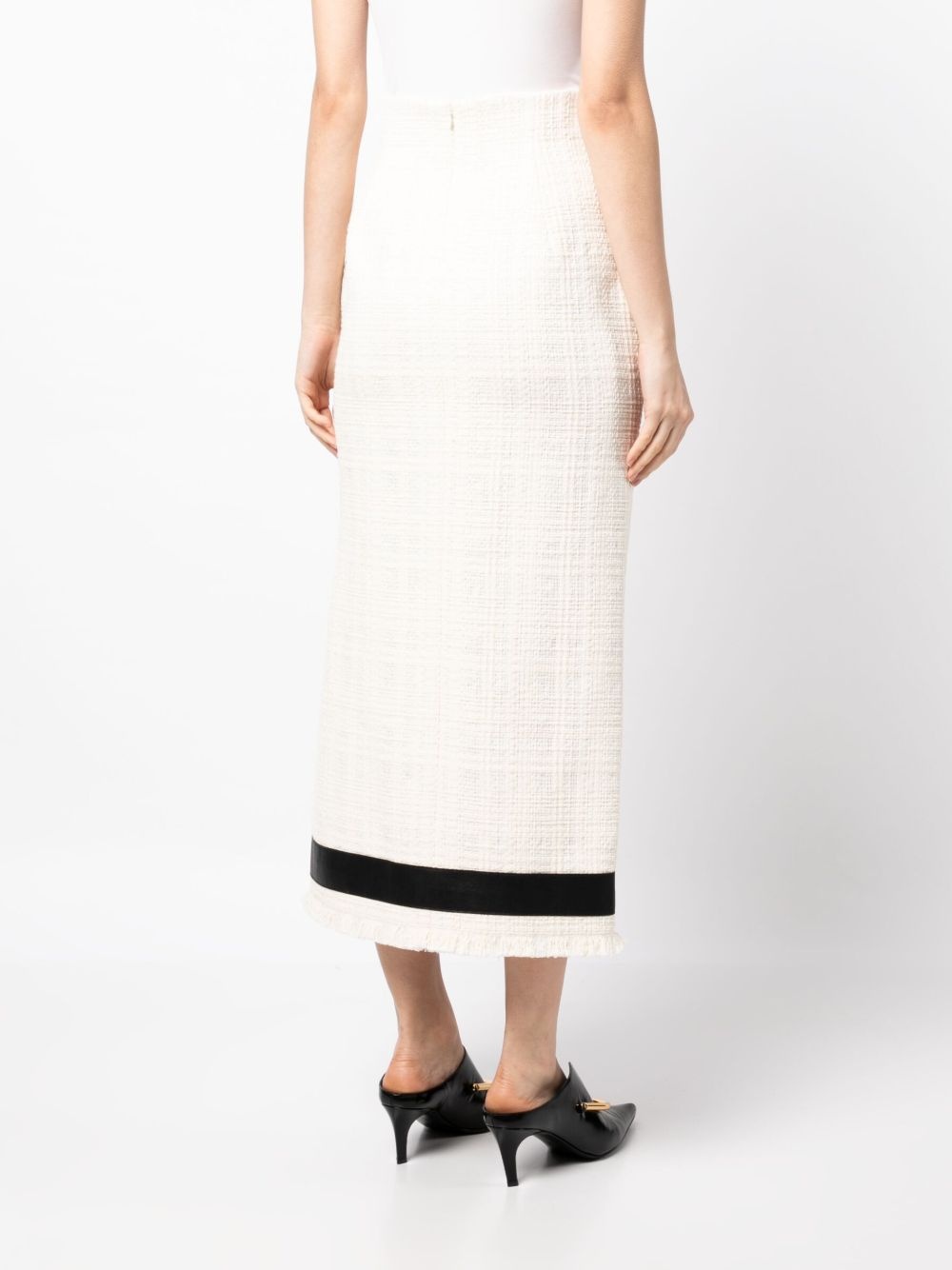 high-waisted striped tweed skirt - 4