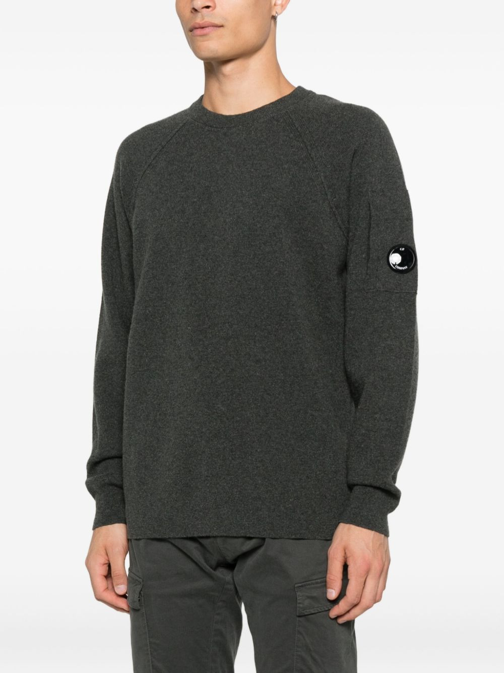 raglan-sleeve lens-detail sweater - 3