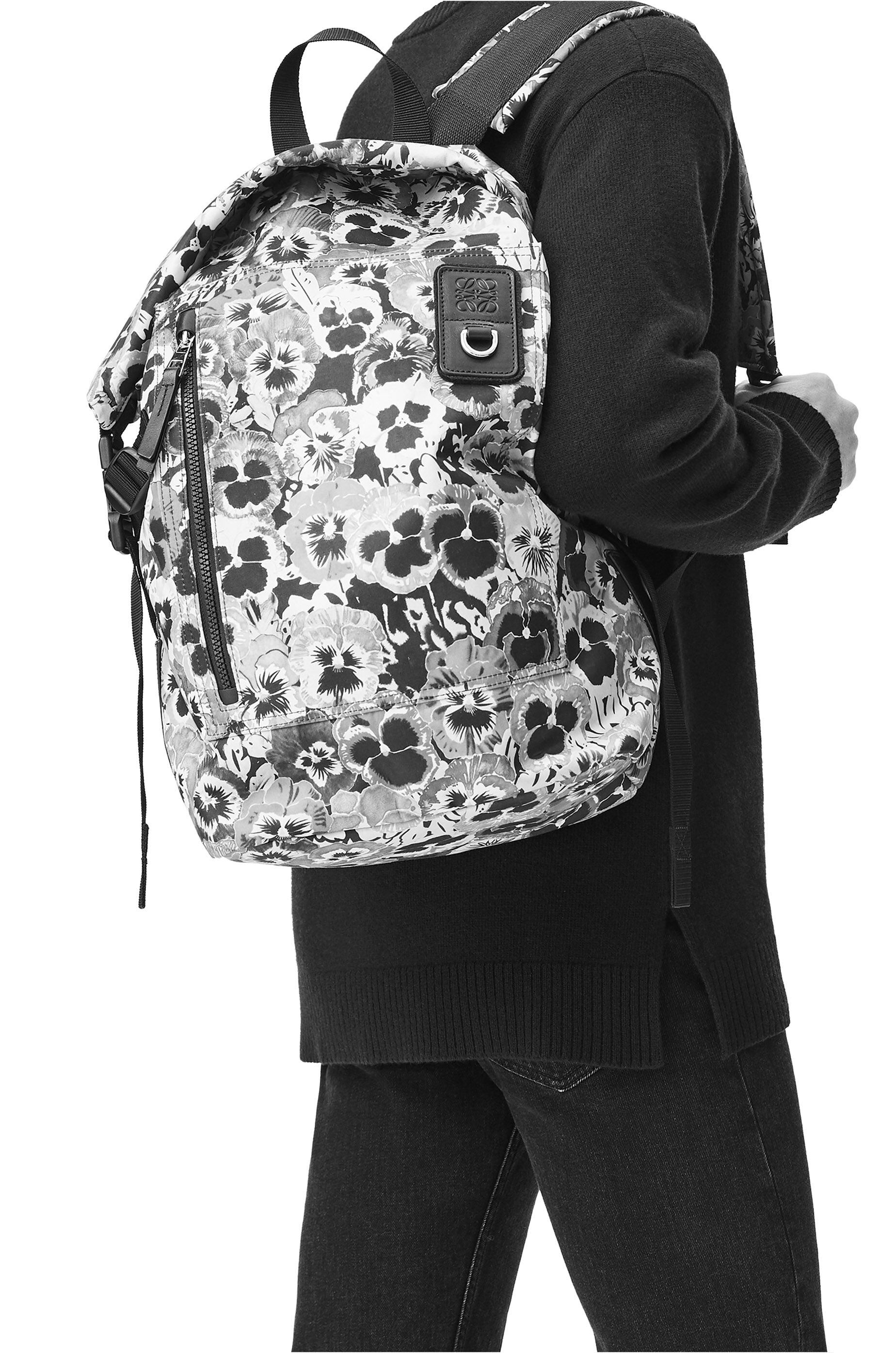 Pansies Roll Top backpack in nylon - 2