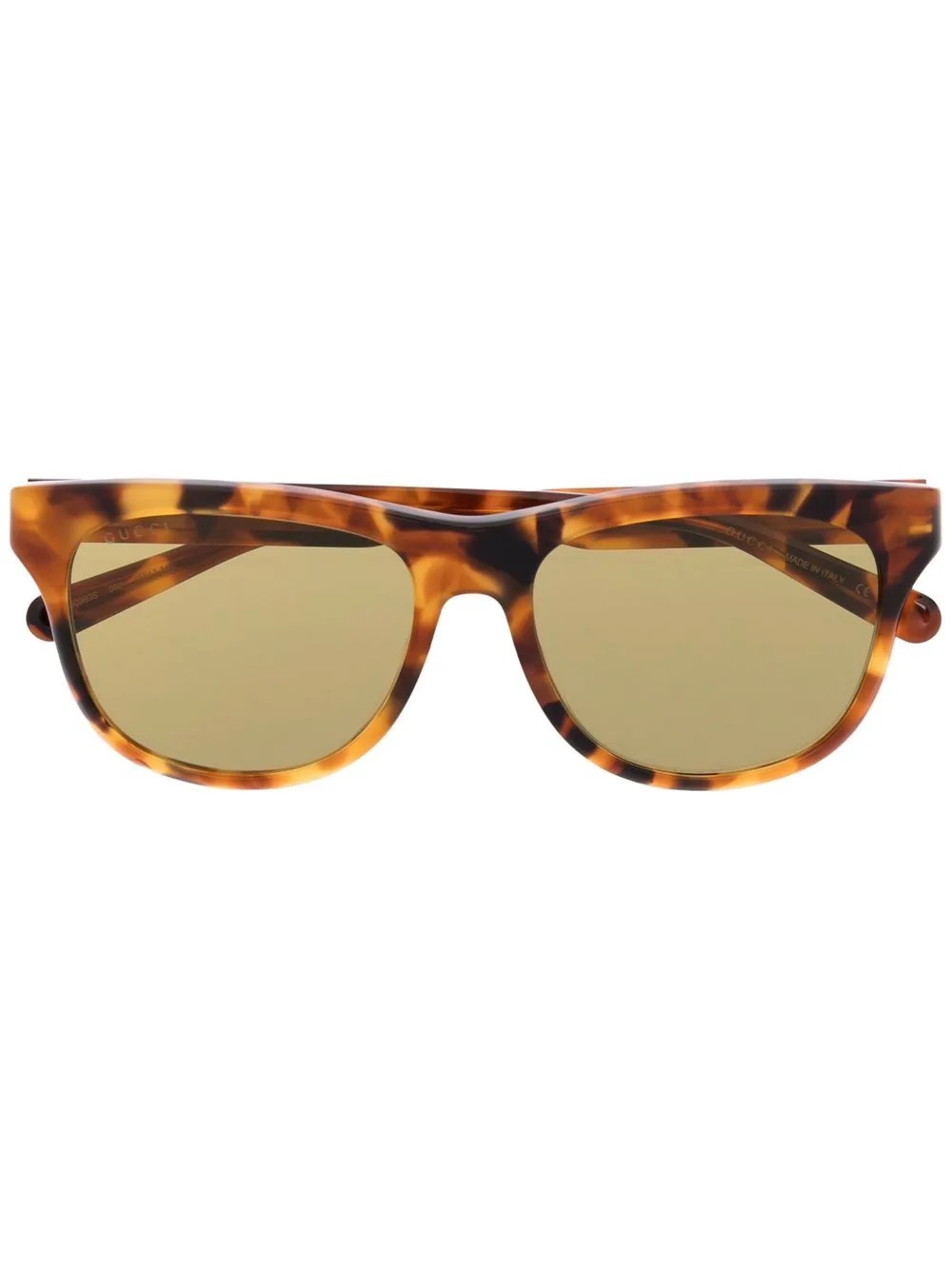 tortoiseshell-effect square-frame sunglasses - 1