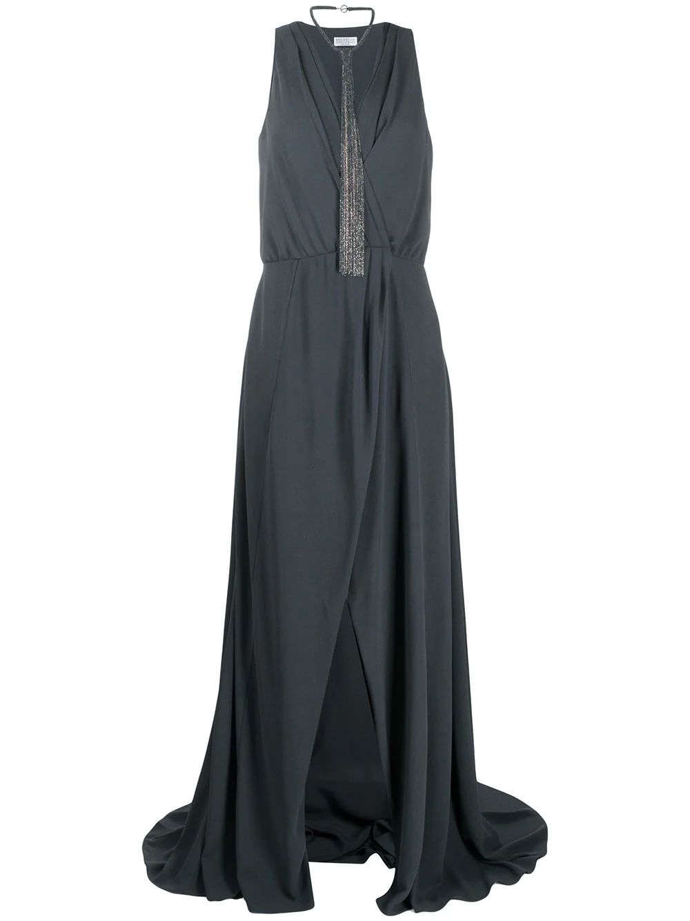 wrap front gown - 1