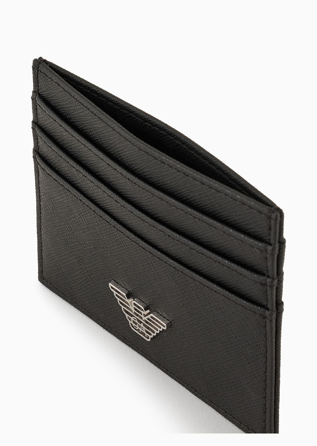 ASV gift box with regenerated Saffiano leather wallet and card holder with eagle plate - 3