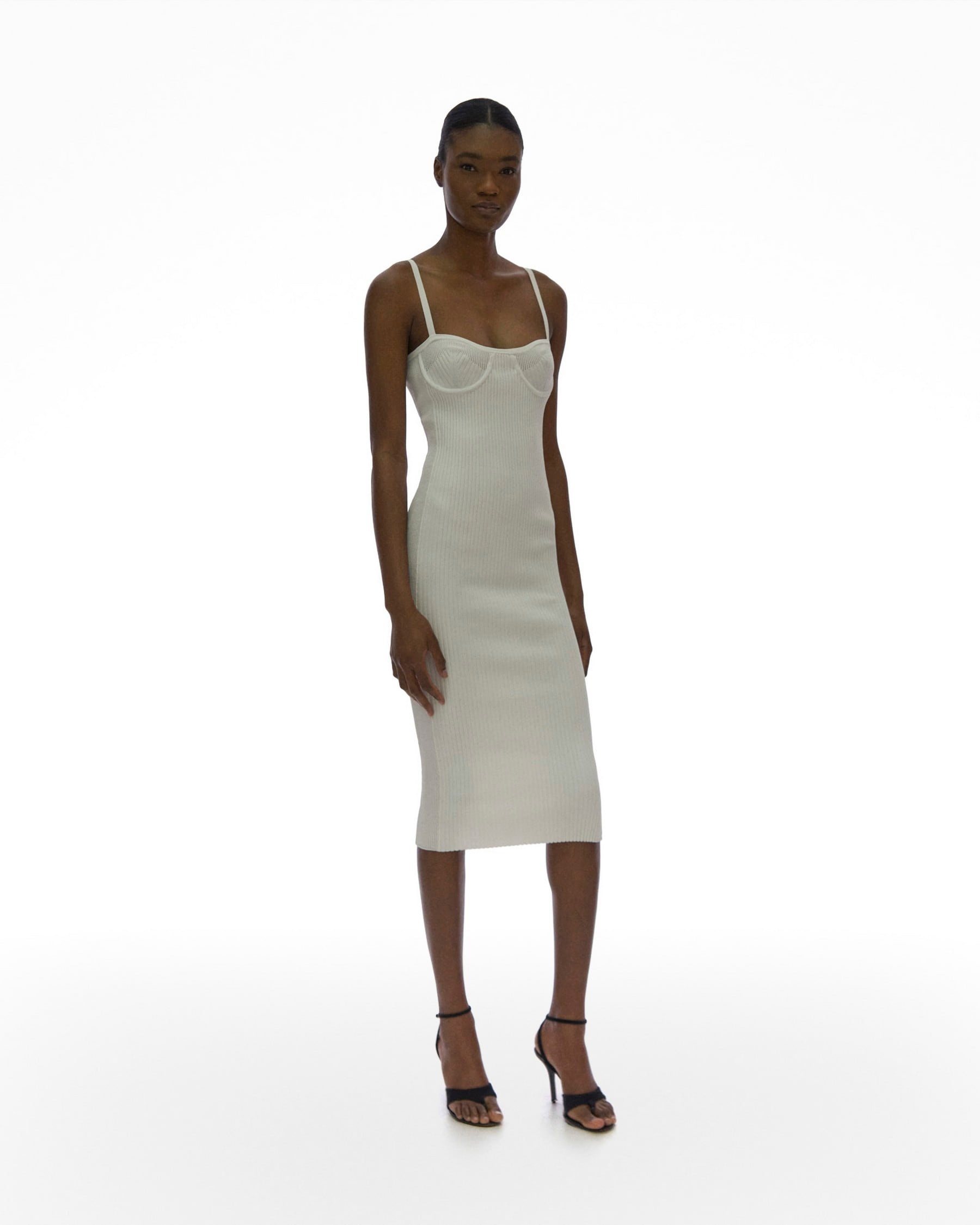 RIB EYELET BRA DRESS - 5
