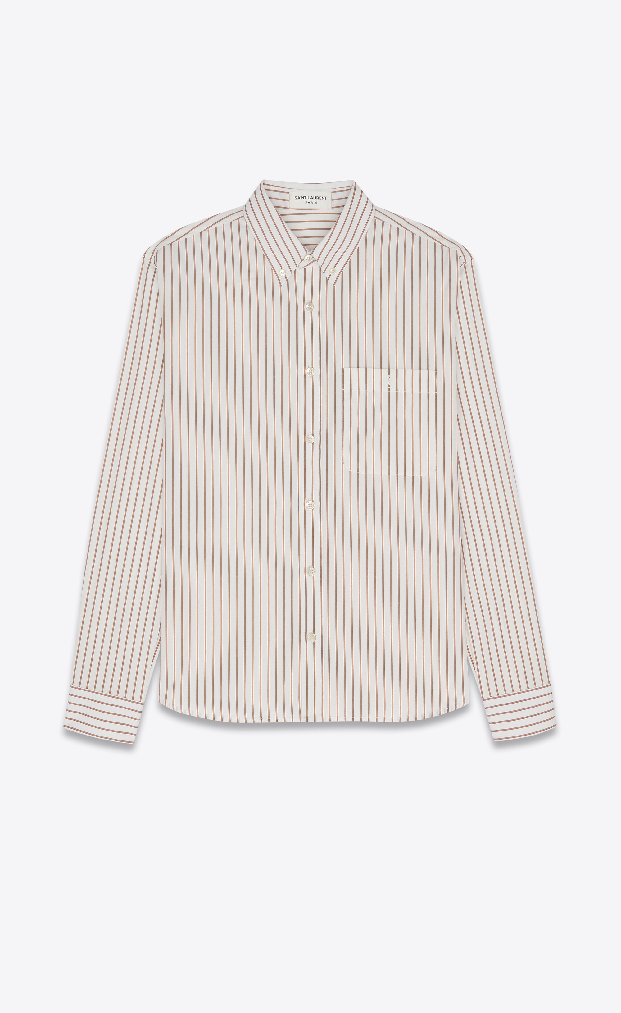 monogram shirt in striped cotton poplin - 1