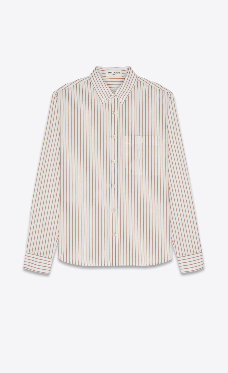 monogram shirt in striped cotton poplin 1