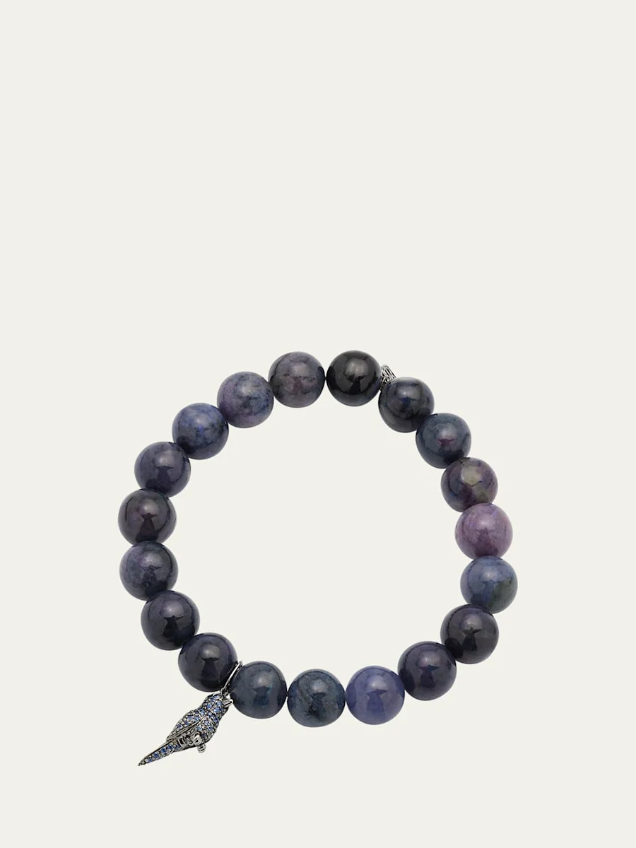 Smooth Dumortie Bracelet with Tiny Hummingbird Charm - 1