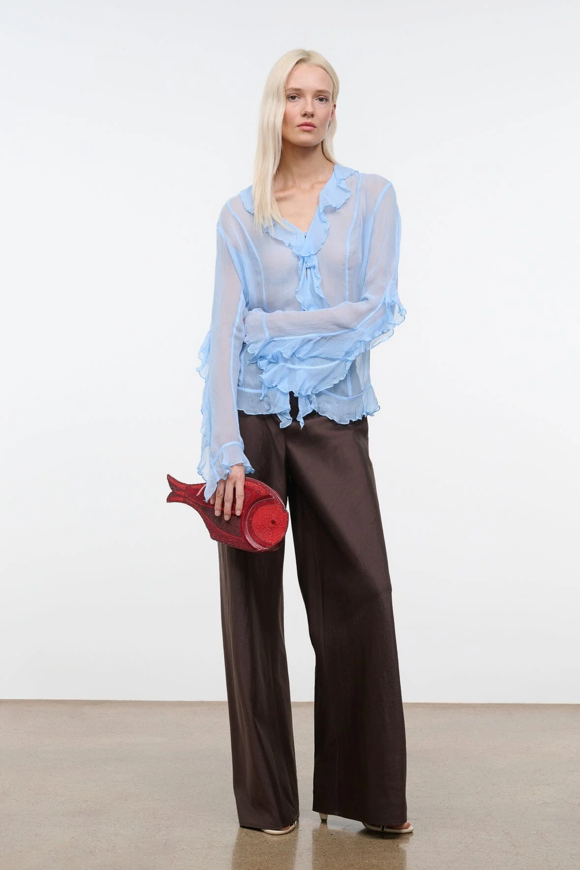STAUD STROLL SILK PANT EARTH - 1