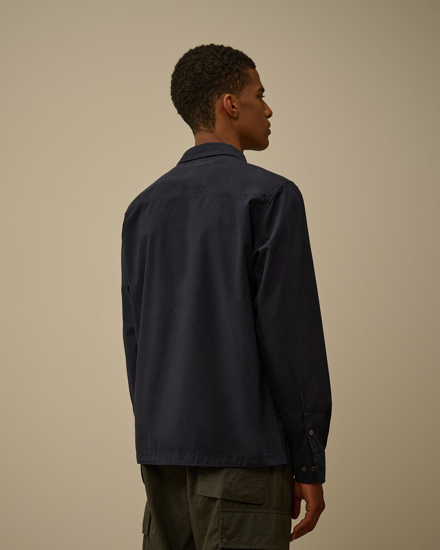 Organic Gabardine Zipped Overshirt - 4