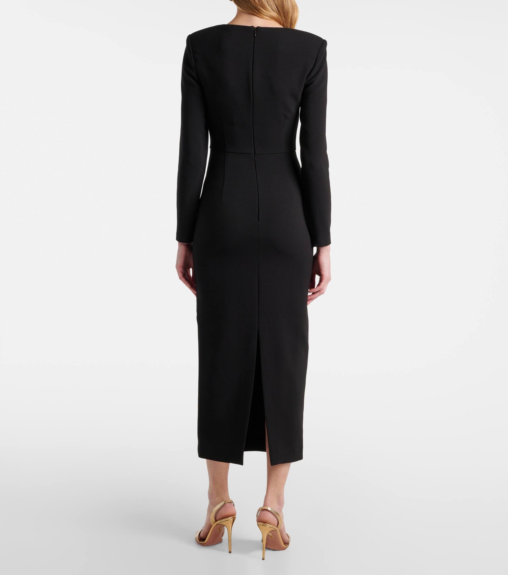 Asymmetric crêpe midi dress - 3