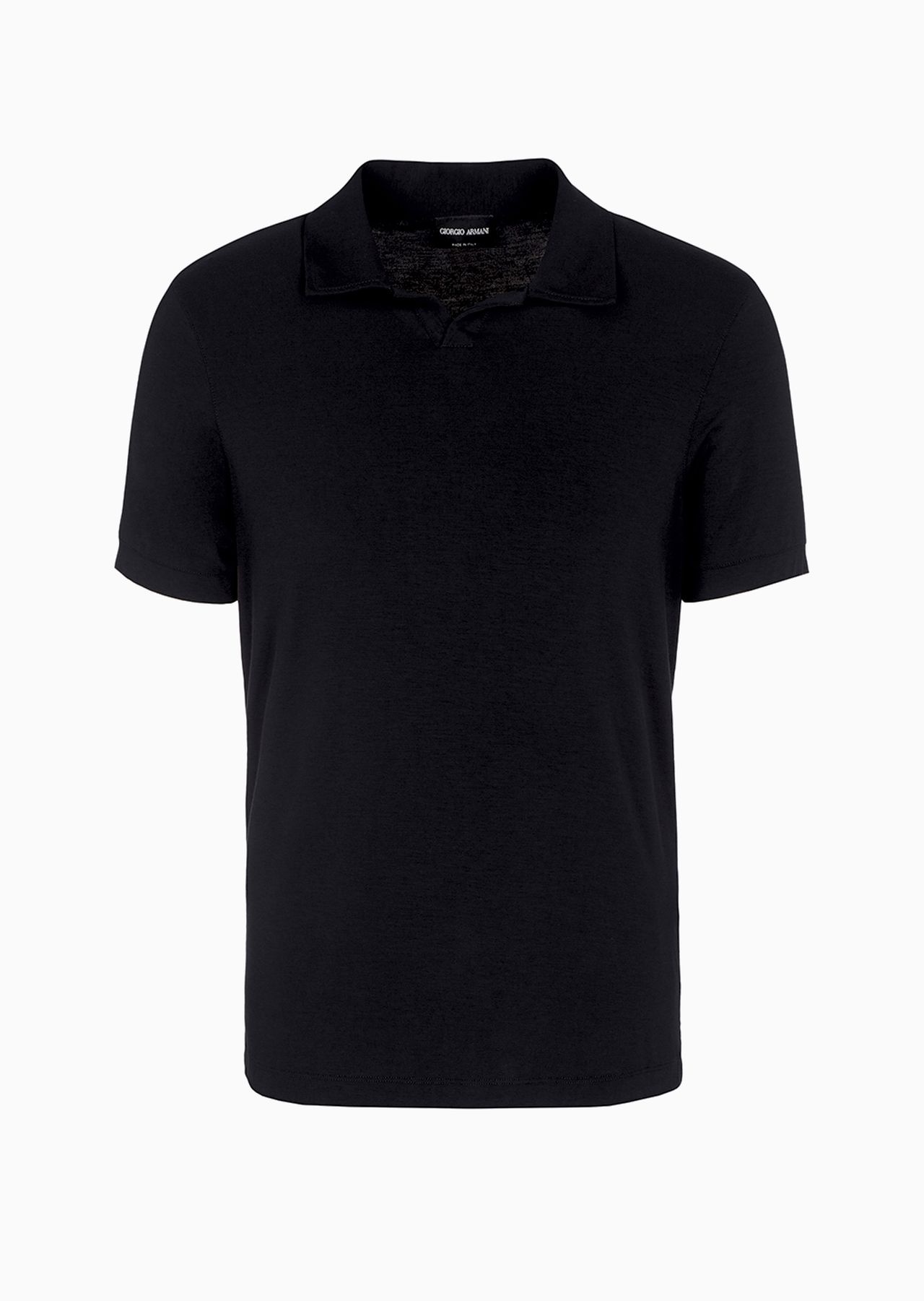 Stretch viscose jersey short-sleeved polo shirt - 1