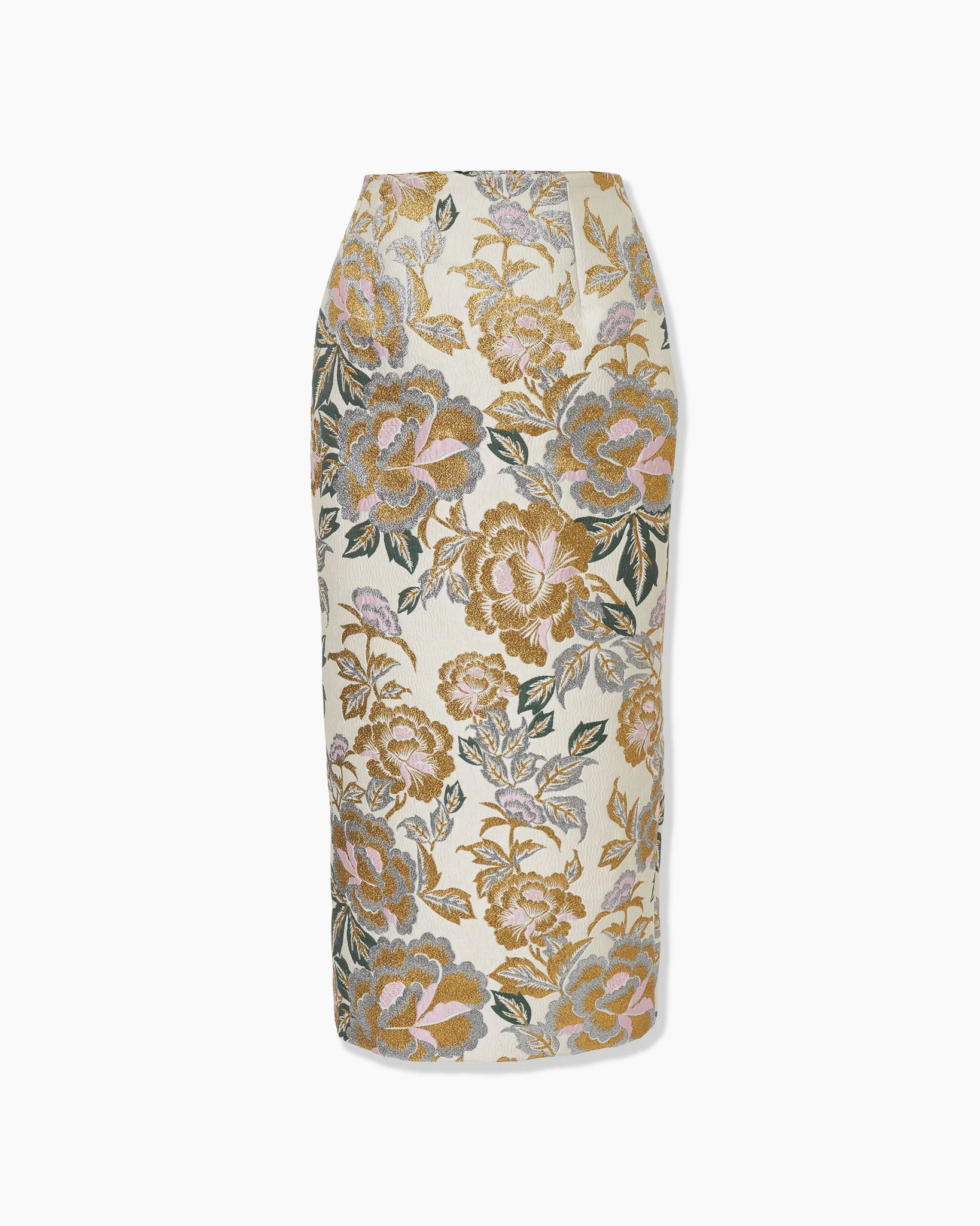 Floral Jacquard Midi Skirt - 1