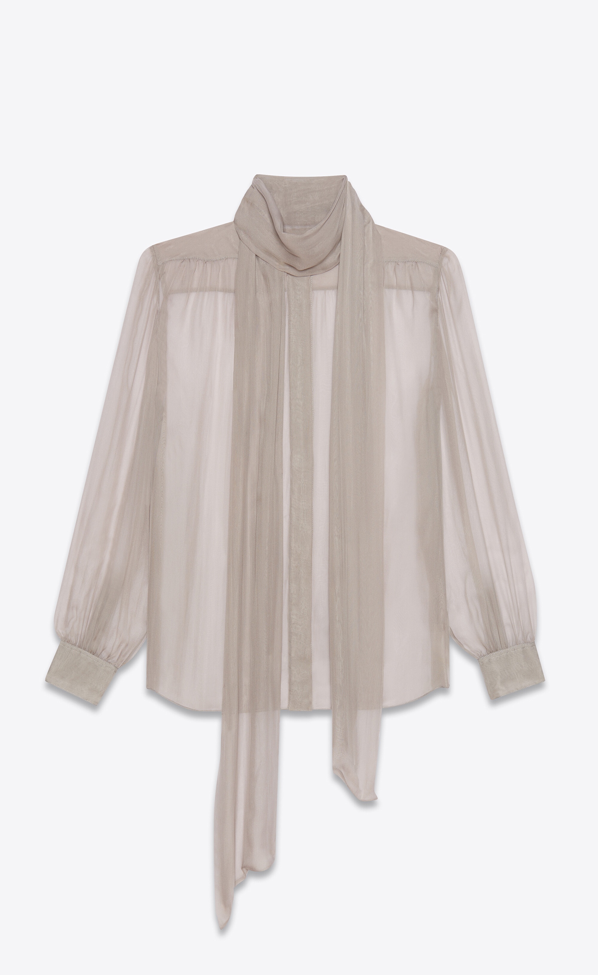 lavallière-neck blouse in silk muslin - 3