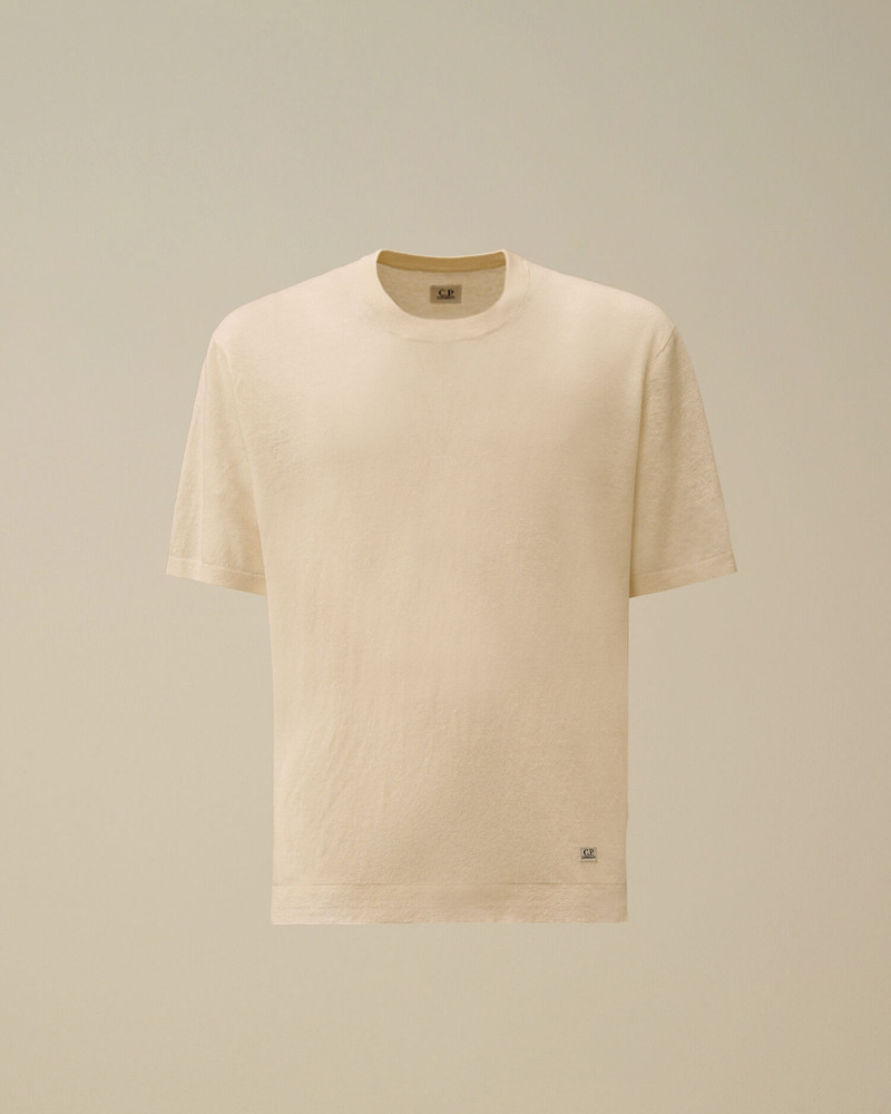 Linen Short Sleeve Crewneck Sweater 1