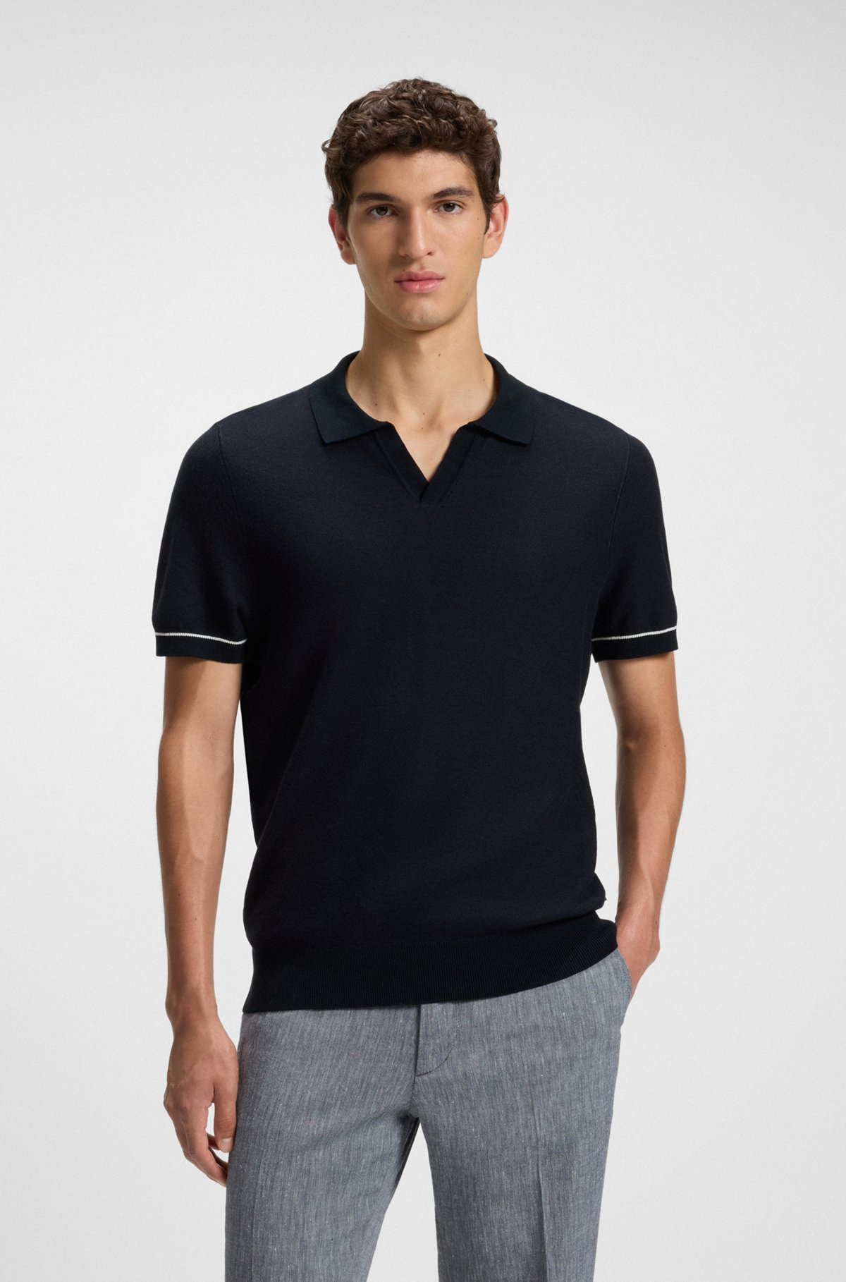 SWEATER WITH JOHNNY COLLAR - 2