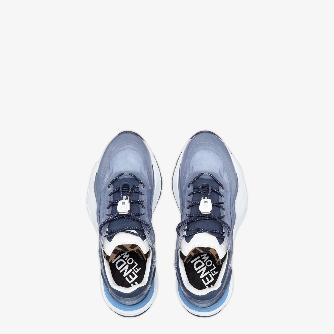 Slip-on sneakers with adjustable elastic laces, FF stopper and corrugated sole with engraved F. Fend - 4