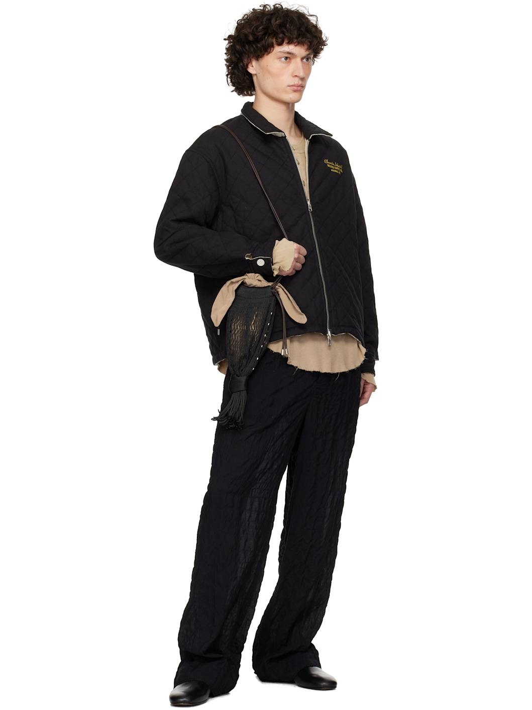 Black & Beige Bloomstein Quilted Reversible Jacket - 5