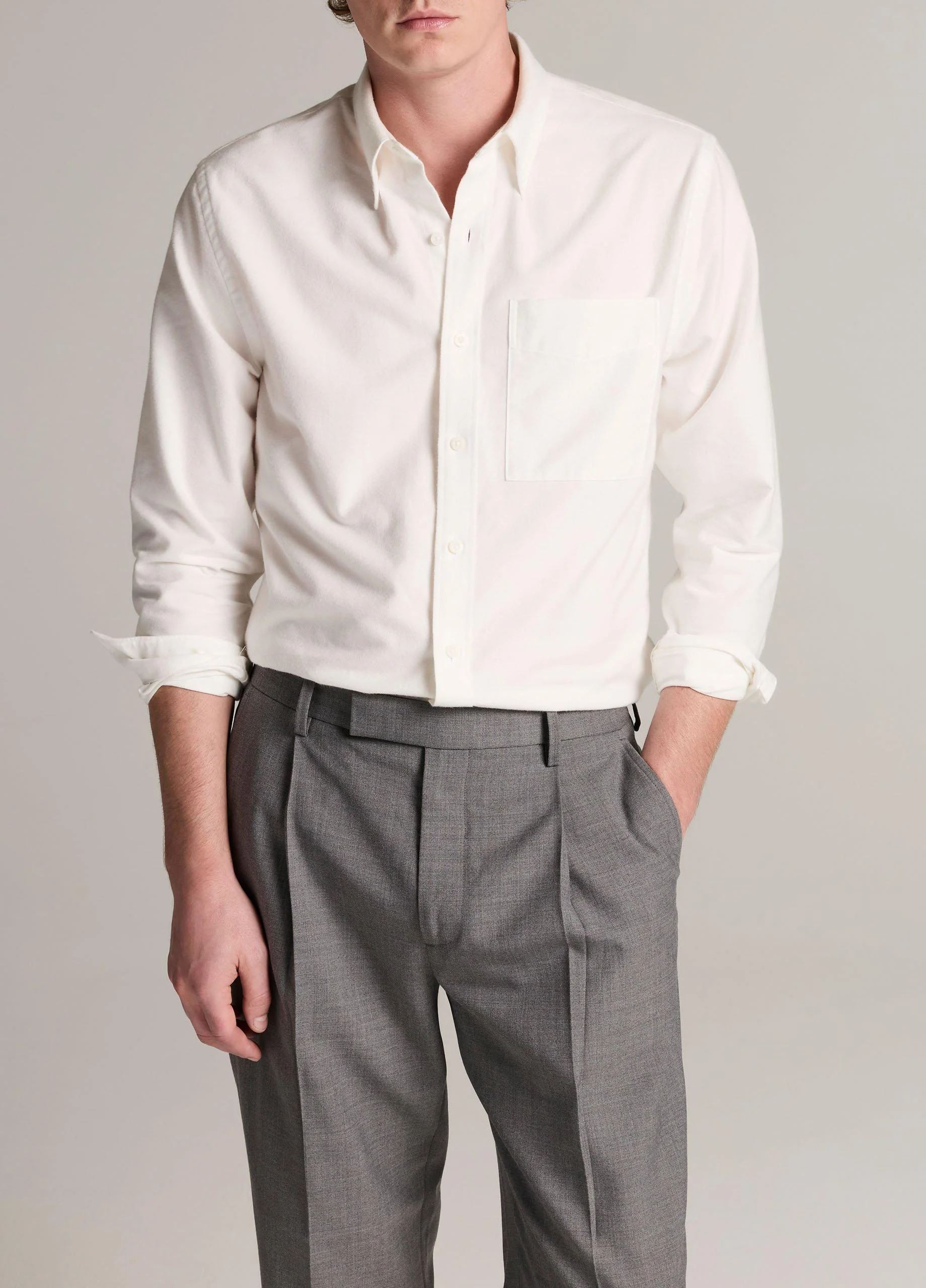 Cotton Oxford Button-Down Shirt - 1