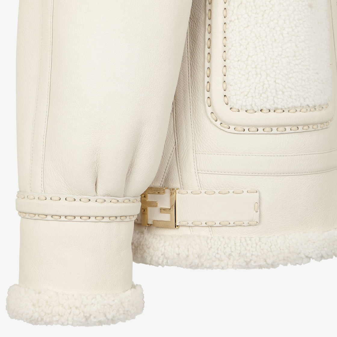 White shearling jacket - 3