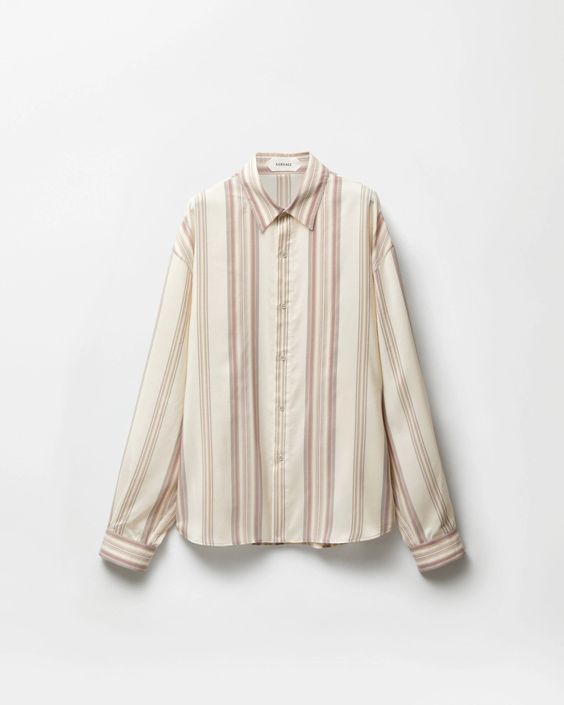 Striped Silk Loose Shirt 1