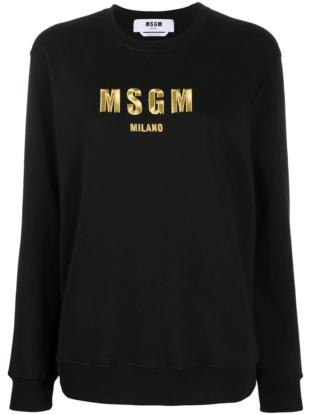 logo print cotton sweatshirt - 1